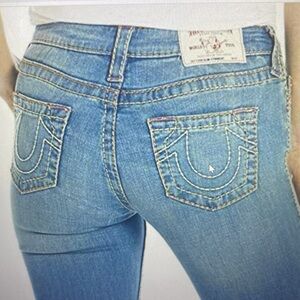 True Religion Slim Straight Big T Amethyst BT Jeans Size 25- NWT